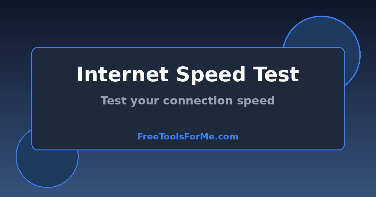 Internet Speed Test - Test your internet connection speed online for ...