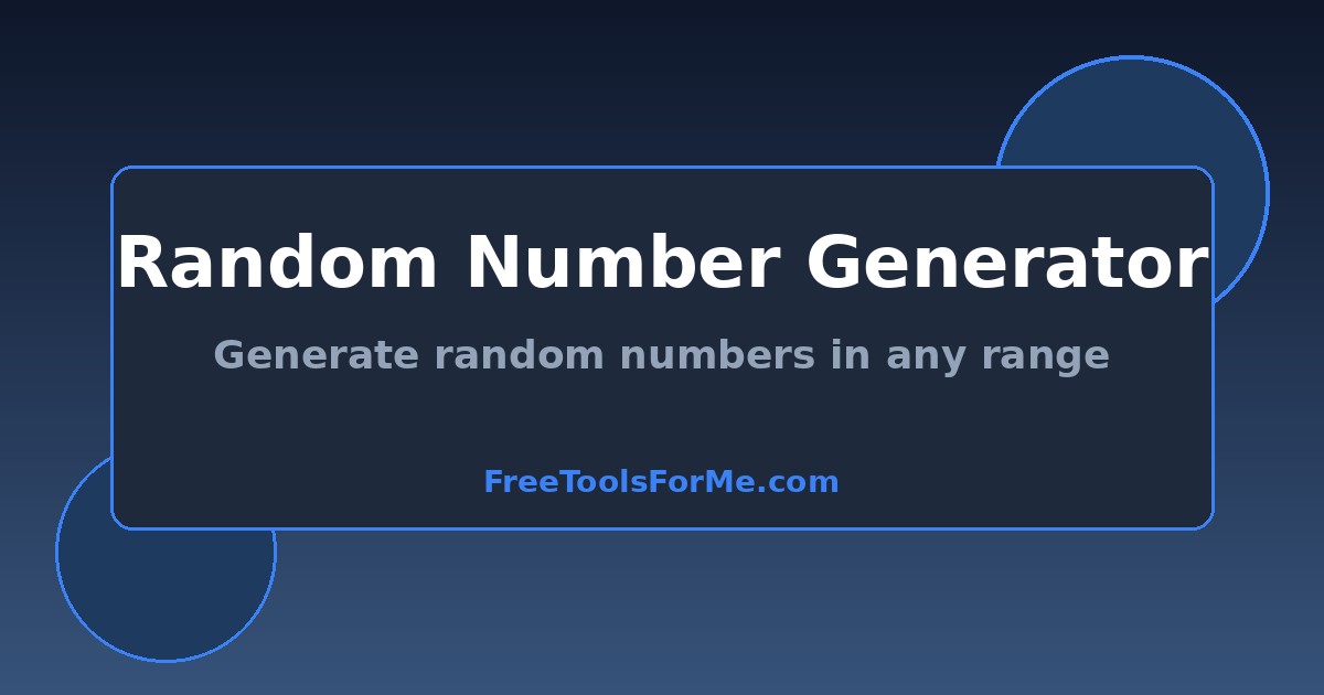 Random Number Generator - Generate random numbers within a custom range ...